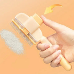Self Cleaning Pet Flea Comb Grooming Brush